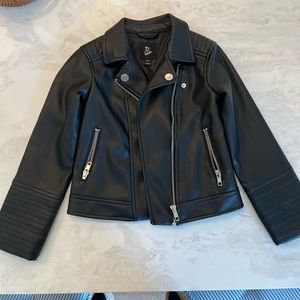 Target Art Class Girls Faux Leather Moto Jacket Black XS (6)